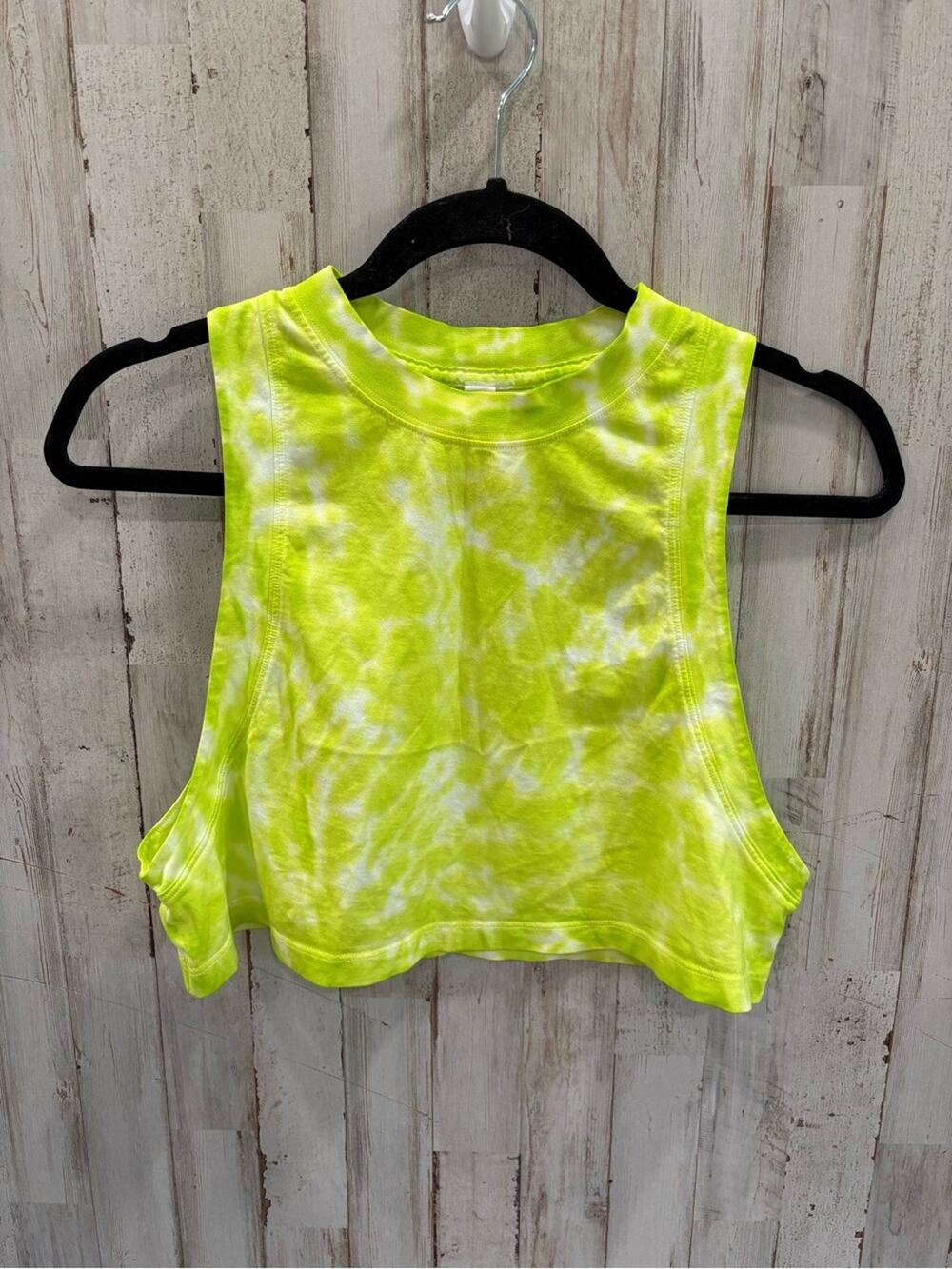 Lululemon All Yours Crop Tank Size 4 Marmoleado Tie Dye Eccentric Lime